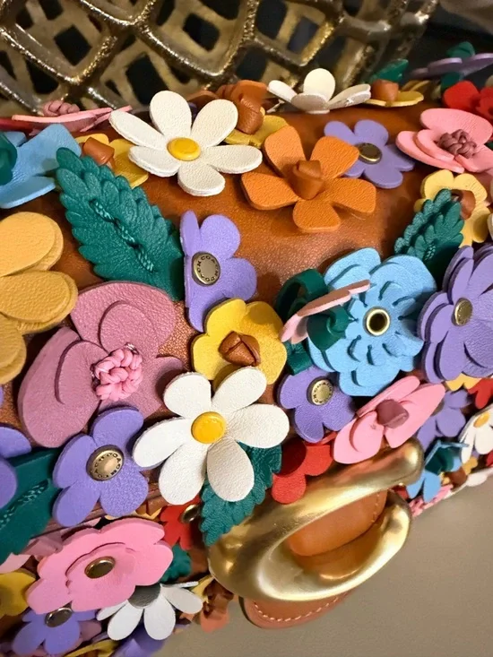 Coach Tabby Shoulder Bag 26 Floral Appliqué Nappa Leather CDZ35 - Picture 7 of 17